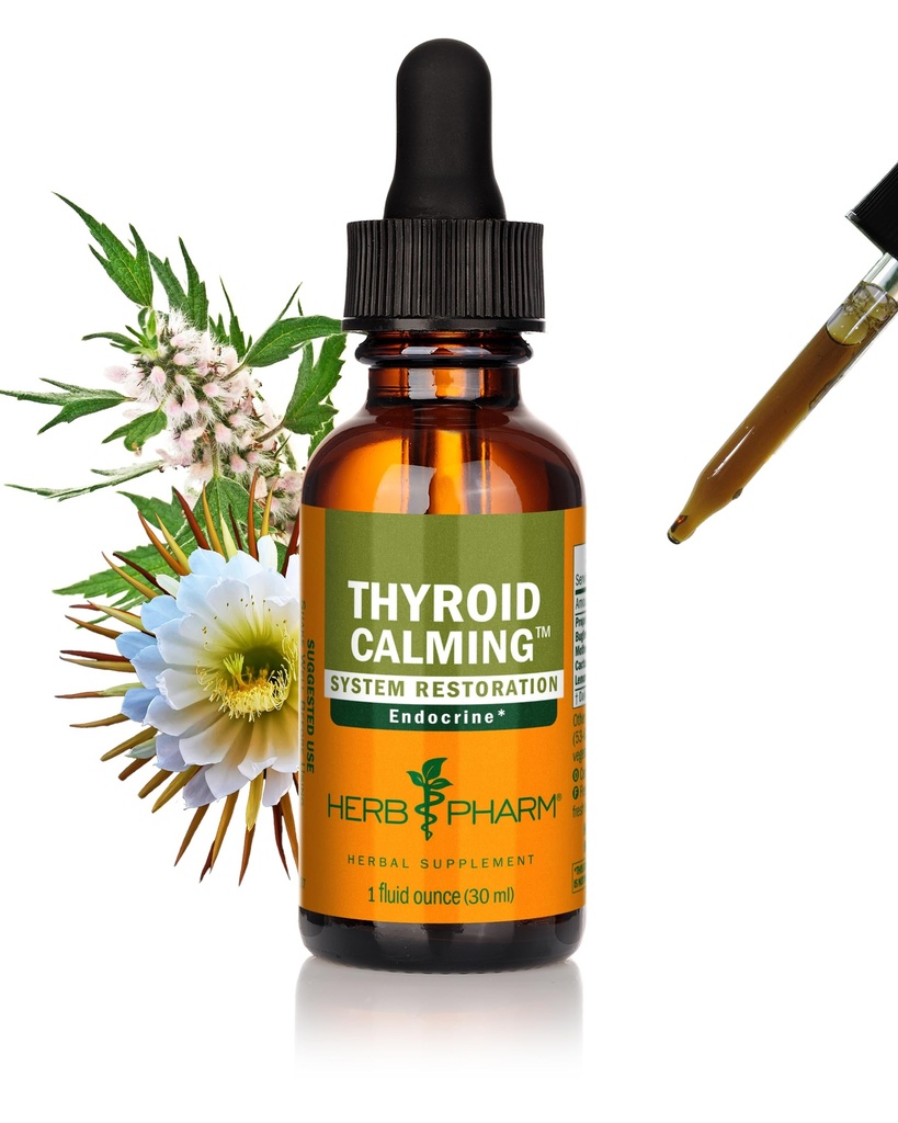 Herb Pharm Thyroid Calming Liquid Herbal Formula for Endocriene System Support - 1 Ounce