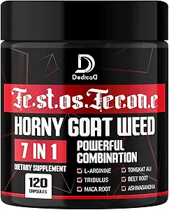 7 in-1 Ultra Test Support met Tribulus Terrestris Horny Goat Weed L-Arginine Maca Root Tongkat Ali Beet Root - Energy Workout Spierkracht Ondersteuning 120 Capsules