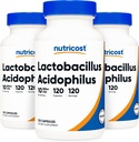 Nutricost Lactobacillus Acidophilus 10 Miljard CFU, 120 Veggie Capsules - Probiotica (3 flessen)