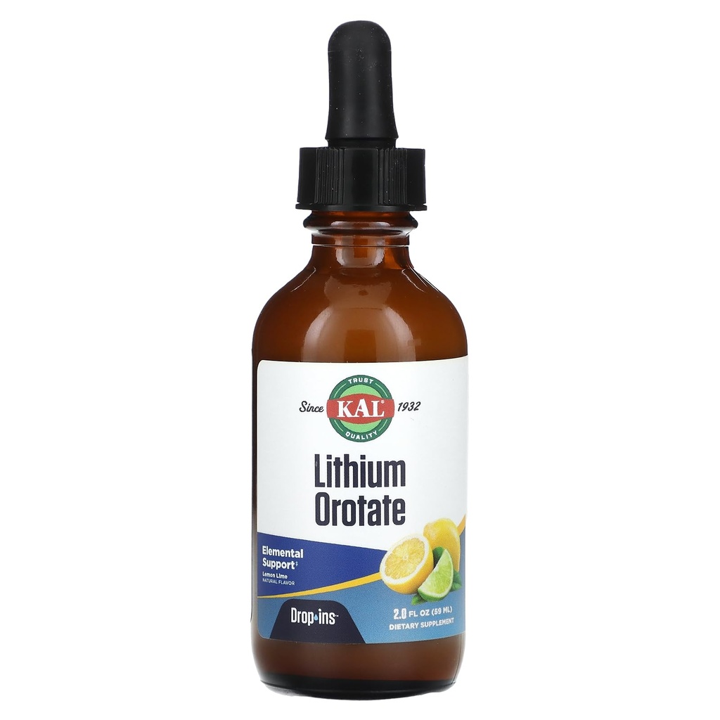Lithium Orotaatdruppels, Citroen Lime, 2 fl oz (59 ml), KAL