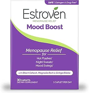 Estroven Mood Boost voor Menopauze Relief, helpt verminderen Hot Flashes & Night Sweats, helpt het beheren van Mood Swings, 30 Tellen