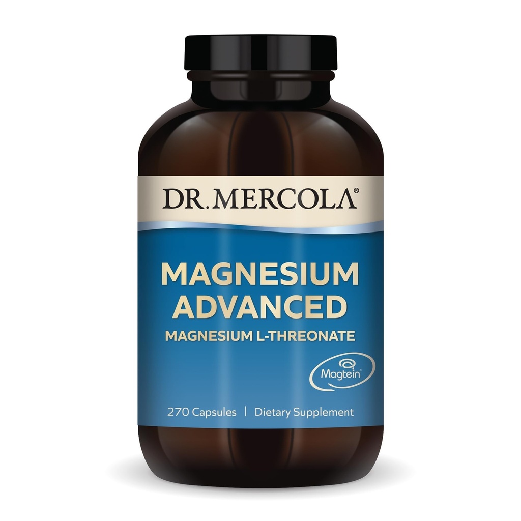 Dr. Mercola Magnesium Advanced - Ondersteunt bot, gewrichts- en hersengezondheid - draagt bij aan meer rustgevende slaap - Non-GMO, Glutenvrije & sojavrije - 270 capsules (90 porties)
