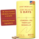 Move Fast Acting Joint Supplements, Tamaflex® Turmeric & Tamarind, Levagen®+ PEA Palmitoylethanolamide, Boswellia Serrata, Bioperine® Black Pepper Extract, gemeenschappelijke ondersteuning en mobiliteit 60 Vegan Caps