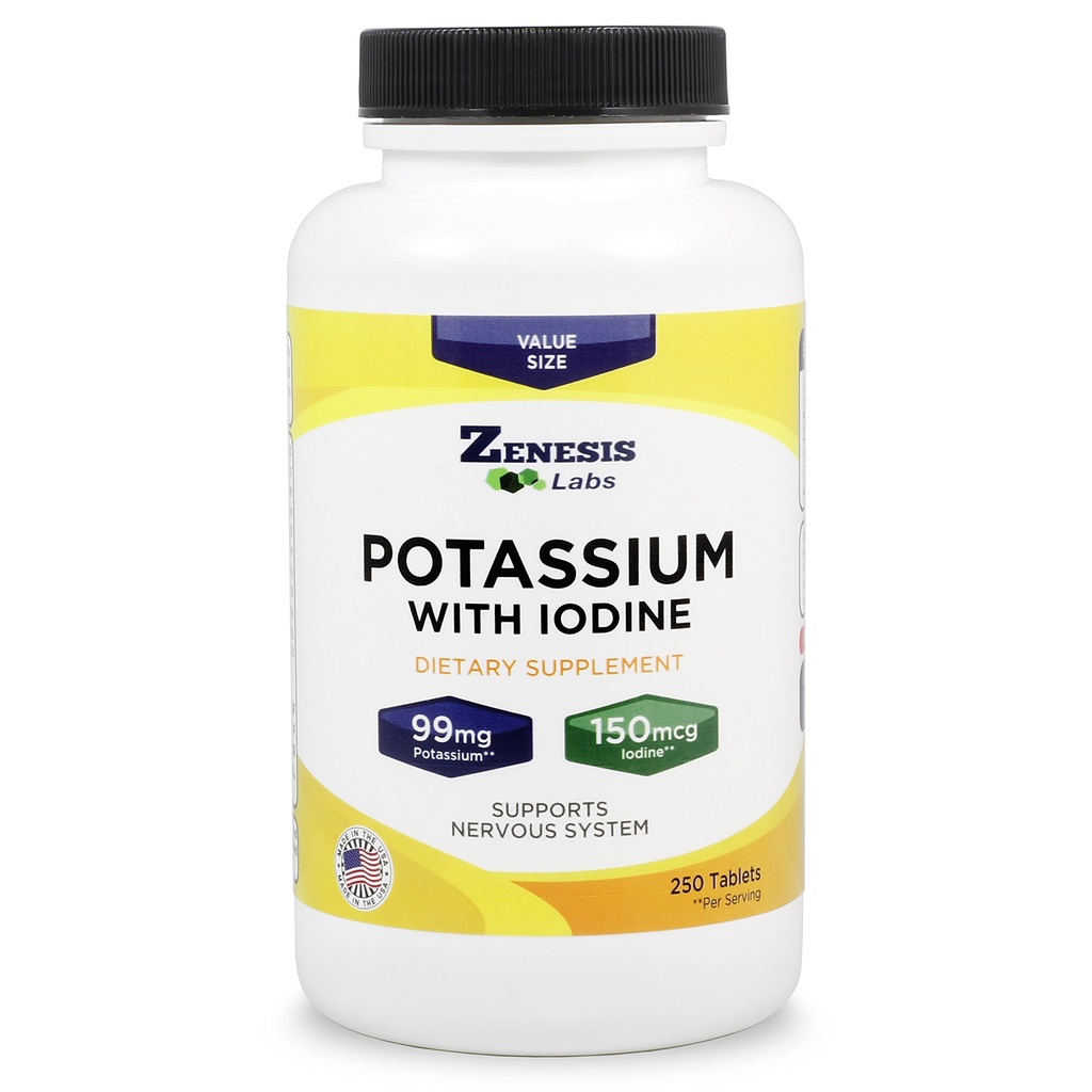 Kalium Gluconaat 99 mg + 150 mcg jodium uit Kelp Bulk (250 tabletten/fles)
