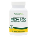 Natures Plus Mega B150 Complex, Sustained Release - 60 Vegetarische tabletten - Maximale sterkte B Complex Vitamine Supplement - Glutenvrij - 60 porties