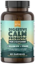 Natural Rhythm Digestive Calm Probiotic (Plus L-Glutamine) 25 Miljard CFU en 13 Strains. - Natuurlijke ondersteuning voor betere spijsvertering - voor opgeblazen gevoel en constipatie + gasrelief & lekkende darm - 60 capsules.