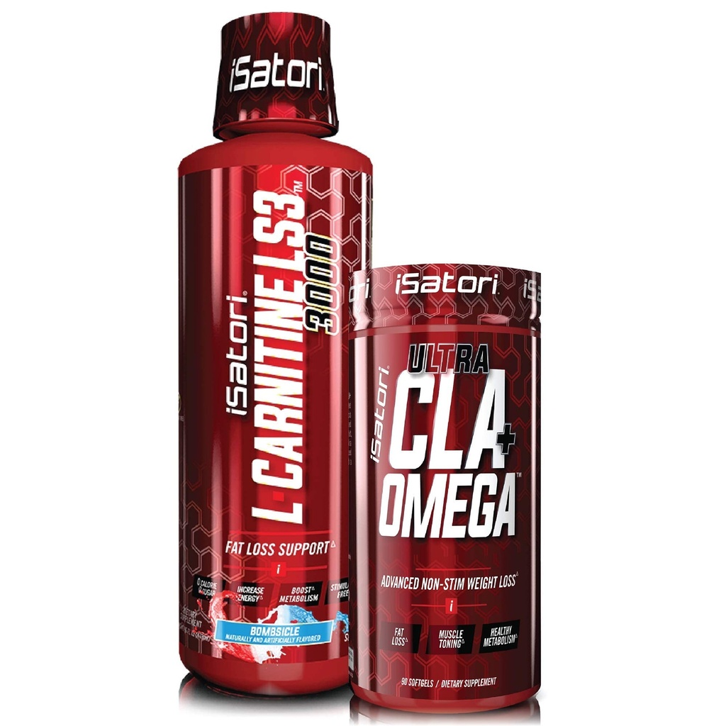 iSatori L-Carnitine LS3 Bombsicle 3000mg (32 Servers) & iSatori Ultra CLA (90 Softgels)