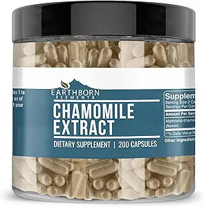 Earthborn Elements kamille Extract 200 capsules, zuiver & onverdund, geen additieven