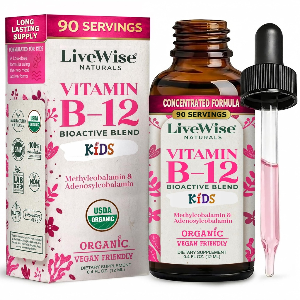 LiveWise Naturals Vitamine B12 Liquid Drops for Kids 