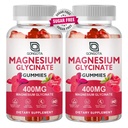 Magnesium Glycinate Gummies 400 mg with 100 mg Composite magnesium - Chelated Magnesium Potassium Supplement with Vitamin D, B6 Supports Calm, Sleep, Memory & Muscle Cramps,Sugar Free - 120 Gummies