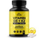 Vitamine D3 5000 IE + K2 met magnesiumbisglycinaat voor Max Absaturatie 