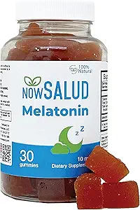 Melatonine 10 mg Gummy Supplement, Orange Flavored, Extra Sterkte, Slaapsupplementen, 100% Natuurlijke, 30 Tellen.