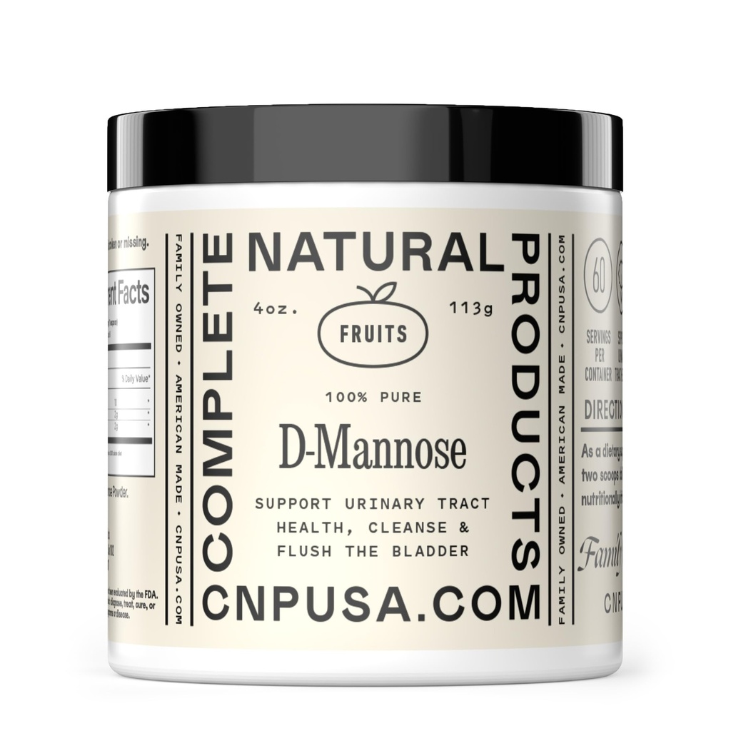 D Mannose Powder Supplement 4oz - D Mannose for UTI Support, Pure D-Mannose Powder for Bladder Urinary Tract Health, Easy Mix Concentrate, No Fillers, Non GMO Gluten Free, Kosher Certified Made USA