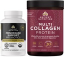 Ancient Nutrition Regenerative Organic Certified Probiotics for Menopauze, 60 Count + Multi Collageen Proteine Powder Unflavored, 45 Servers