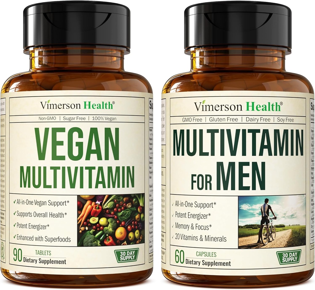 Vegan multivitaminen voor veganisten en vegetariërs en volledige multivitamine voor mannen