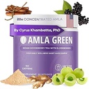Amla Powder & Immunity Blend Superfood Supplement met Vlierbes, 20x Ultra Geconcentreerde Amla, Immune Support, Gemaakt met Gember, Kaneel, Pepermunt, Indiase kruisbessen, Immuniteit, 90 Servers