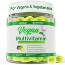 NEVISS Vegan Multivitamine voor vrouwen & mannen w/Methyl B12, D3 K2, Plant Based Omega 3 (DHA+EPA), IJzer, Choline, Zink, Whole Food Dagelijkse Vitaminen Gummies voor veganisten & vegetariërs, Suikervrij, 60Cts