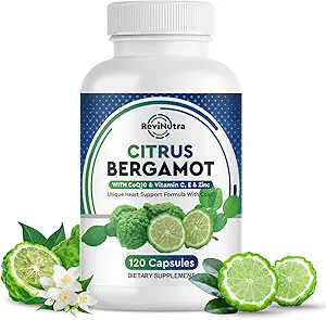 Organische Citrus Bergamot Extract Capsules - 120 caps Citrus Bergamot Supplement - Enhanced with Coenzyme Q10 & Vitamine C, E & Zink - for Heart, Immuun System Support, Healthy Aging - Pure, Vegan Pillen