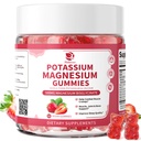 Magnesium Kalium Supplement Gummies - Nieuwe formule Kalm Magnesium Glycinate Gummies & Kalium citraat 200 mg Plus Omega 3, B6, D3, K2 & Calcium voor Zzz, Leg Cramps & Muscle - 120 Tellen