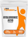 BulkSupplements.com Hyaluronzuurpoeder - als natriumhyaluronaat, hyaluronzuursupplementen - voedselkwaliteit, glutenvrij - 215mg per portie, 1kg (2,2 lbs) (verpakking van 1)