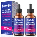 Liposomaal Glutathion Liquid Supplement (verpakking van 2), 98% Absorptie, met vitamine C, L-glutathion, 2 Fl Oz per fles