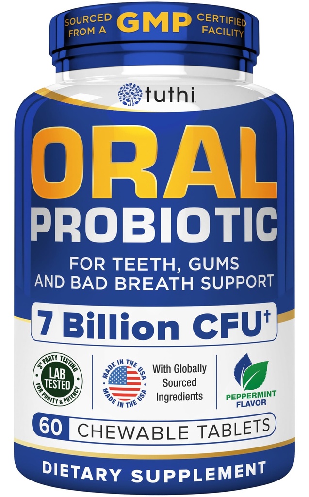 Tuthi Bundle: TMG Supplements & Oral Probiotics for Mouth - Trimethylglycine 1000mg for Healthy Homocysteine Levels & Cardiovascular Support & Dental Probiotic for Gums & Oral Health