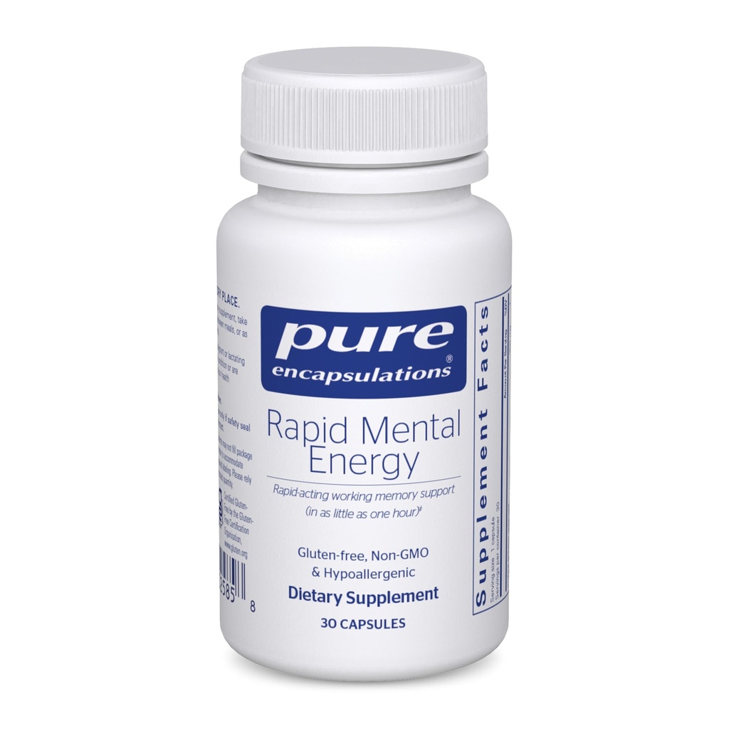 Pure Encapsulations Rapid Mental Energy - Vegan Geheugensupplement ter ondersteuning van hersengezondheid - Ginkgo Biloba Extract, Alpinia Galanga & American Ginseng Extract - Non-GMO & Glutenvrije - 30 capsules