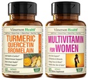 Quercetine met bromelaïne en Kurkuma Curcumine & Complete Multivitamine voor vrouwen