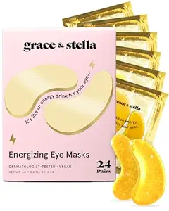 Grace & stella Award Winnen onder het oogmasker - Travel Essentials - Verjaardagscadeaus voor vrouwen - Gel Eye Patches voor donkere kringen, gezwollen ogen, rimpels, Undereye Bags - Vegan - Zelfzorg (24 Pairs, Gold)