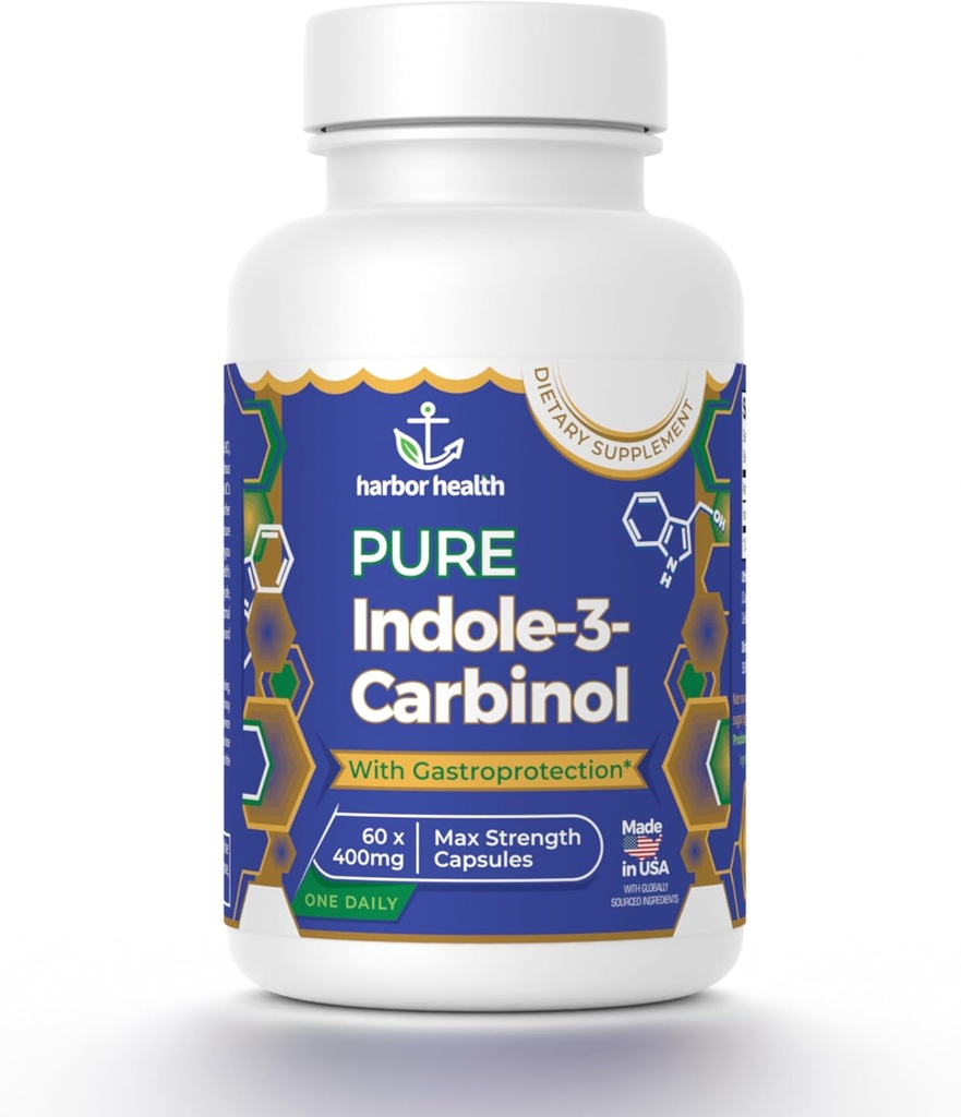 I3C Indole-3-Carbinol 400 mg per capsule - 60 Gastroprotectieve capsules, Pure Indole 3 Carbinol, beste alternatief voor DIM-supplementen, Vegan Non-GMO Hormone Balance voor vrouwen en mannen