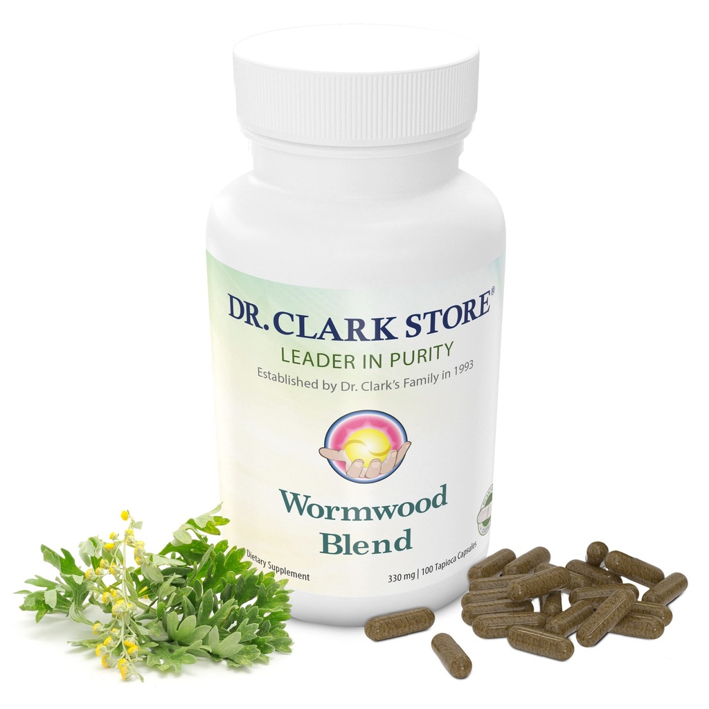 Dr Clark Superblend Wormwood Capsules - Vegetarische 330 mg, 100 capsules - Wormwood Herb zonder kunstmatige conserveringsmiddelen, Wormwood Combinatie met Quassia