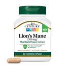 21st Century Lion's Mane 2100 mg, Plus Black Pepper Extract, Vegetarische Capsules, 60 Tellen