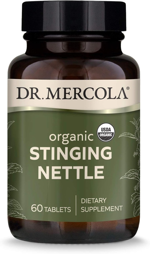 Dr. Mercola Organic Stinging Nettle Dieetsupplement, 60 Servings (60 tabletten), niet GGO, Glutenvrij, Sojavrij, USDA Organisch