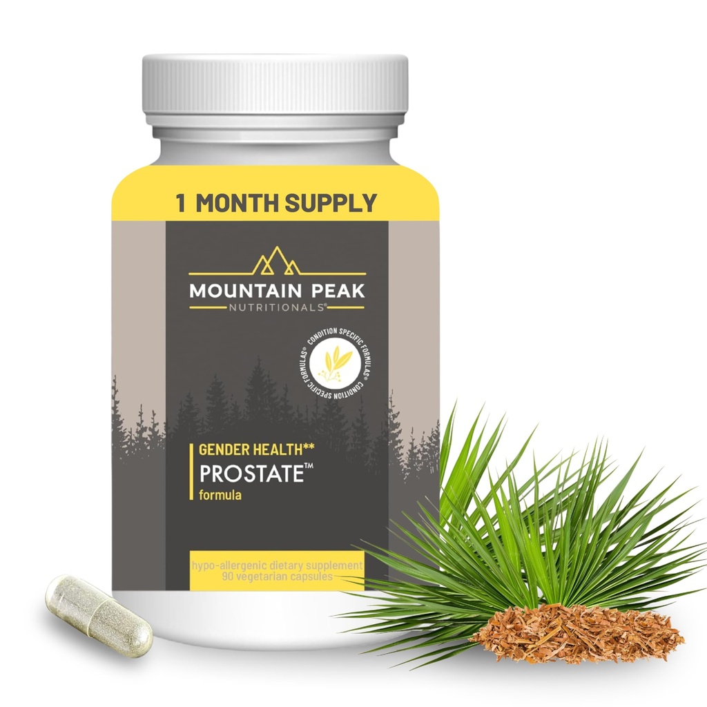 Mountain Peak Nutritionals Prostate Supplement - Ondersteunt Bladder Functie & Metabolisme - Prostaat Ondersteuning Supplement voor mannen met Saw Palmetto Extract, Pygeum (90 Vegetarische Capsules)