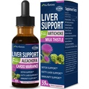 Melkdistel & Artichoke Extract Lever Support Drops for Fatty Liver, Alcachofa, Curcuma y Cardo Mariano para el Higado Graso, Berberina para Bajar de Peso, Liver Detox & Repair Formula.2oz
