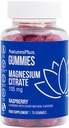 NaturesPlus Gummies Magnesium Citrate - 75 Gummies, Raspberry - helpt de geest en het lichaam te kalmeren, ondersteunt botdichtheid - vegetarisch, glutenvrij, niet-GMO - 25 porties