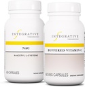 Integratieve Therapeutics Bundel met gebufferde vitamine C capsules 1000 mg, 60 Vegan Capsules & NAC, 60 Capsules - Immuunsupplement met antioxidant ondersteuning* - Ondersteuning Ademhalingsfunctie