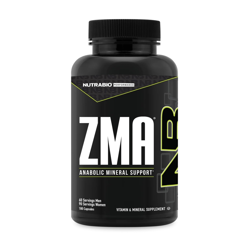 NutraBio ZMA Supplementen voor mannen en vrouwen- Zink Magnesium Supplementen ter ondersteuning van Hormone niveaus, Peak Performance, Slaap, Muscle Recovery, Immune Health, 180 Ct.