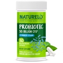 NATUURLO Probiotica voor de spijsvertering gezondheid - 50 miljard CFU, 11 strains Dagelijks supplement - Boosts Immuunsysteem, vertraagde afgifte, 30 Vegetarische Capsules