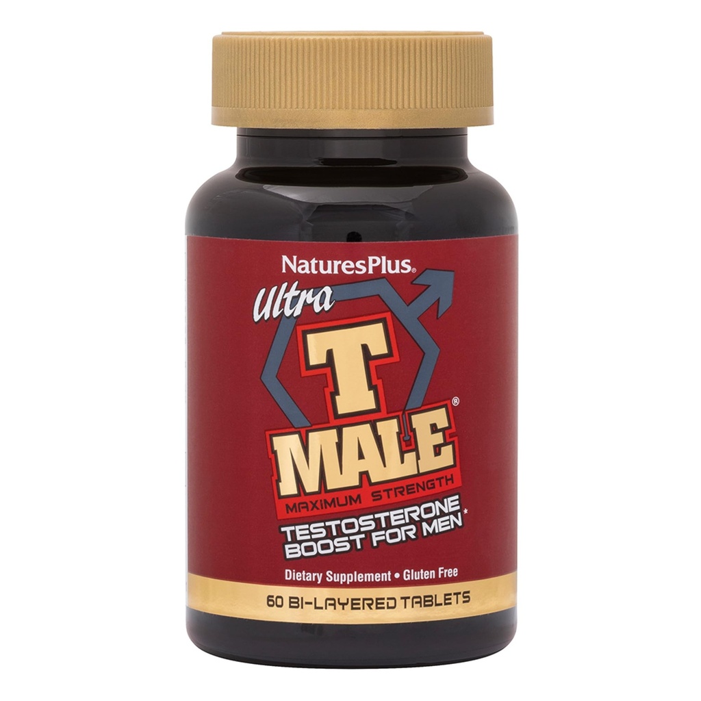 NaturesPlus Ultra T Man, Uitgebreide Release - 60 Bi-layered tabletten - Ondersteunt spier Gain - Vegetarisch, Glutenvrij - 30 porties