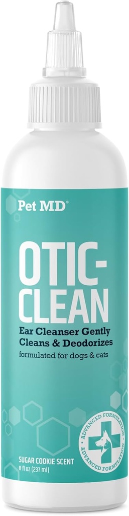 Pet MD Cat & Hond oorreiniger - Otic oor oplossing voor honden - Pet oorreiniger - Cat oorreiniger Liquid - Cat & Hond reiniging supplies - Sugar Cookie geur - 8 oz.