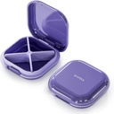 Kleine pil geval, Travel pil Box, Portable pil Organizer, Pill Container voor Pocket 4 afdelingen, Daily Compact Travel Medicine Holder voor Vitaminen Medicatie (Paars)