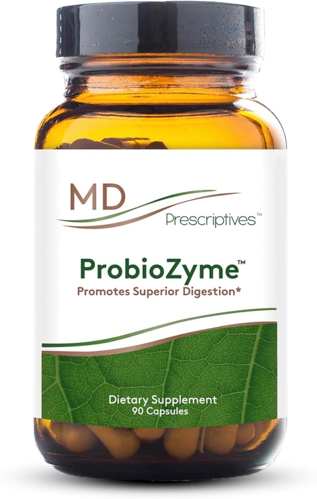 MD Prescriptives - ProbioZyme - Vegetarische spijsverteringsenzymen - Supplement voor spijsverterings- en darmgezondheid - 90 capsules