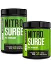 Jacked Factory NITROSURGE Pre workout supplement - eindeloze energie, instant kracht winsten, duidelijke focus, intense pompen - NO Booster en krachtige preworkout energiepoeder - 90 porties, Noordpool wit