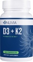 D3+K2 - Vitamin D3 K2 Supplement for Women and Men - 60 Veggie Capsules - with Bioperine Black Pepper Extract - Supports Maximum Calcium Absorption and Heart and Bone Health - Made in The USA