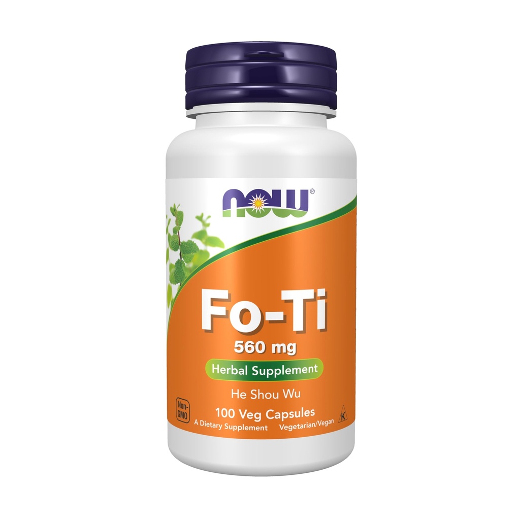 NOW Foods Supplements, Fo-Ti (Polygonum multiflorum) 560 mg, Ho Shou Wu, Herbal Supplement, 100 Veg Capsules