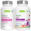 Hoge Absorptie Methylated Prenatale + Advanced Kids Multivitamine Gummy Vegan Bundle, Clean Label met Vitamine A, B, C, D3 & E, 60 Tablets + 90 Berry Flavor Gummies, Be Kind by Igennus