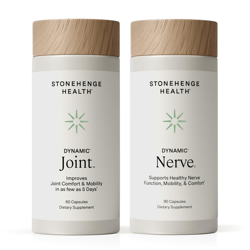 Stonehenge Health Dynamic Joint & Dynamic Nerve Bundle Supplementen Ondersteunt: Joint Discomfort, Stiffness, Ondersteuning Comfort, Tingling, Numbness, Burning, Joint Health