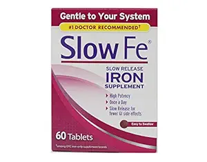 Slow Fe IJzer Supplement tabletten, 60 Count Pack van 5