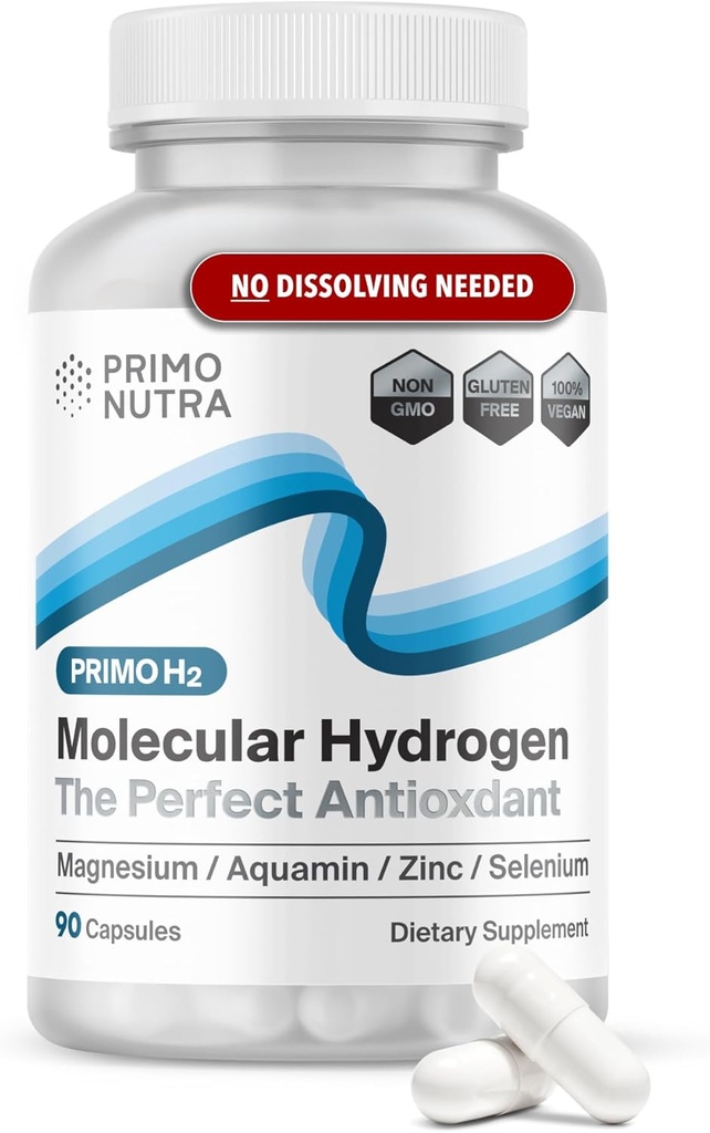 Ingeestbaar Moleculaire Waterstof Supplement - Alternatief voor H2 tabletten en Waterstof, Antioxidant en Mineraal Complex - 90ct